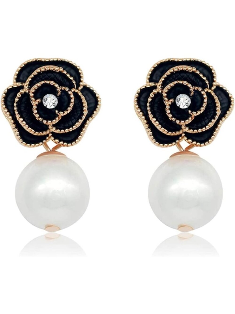 Chic Faux Pearl Flower Dangle Drop Earrings for Women - Stylish Jewelry